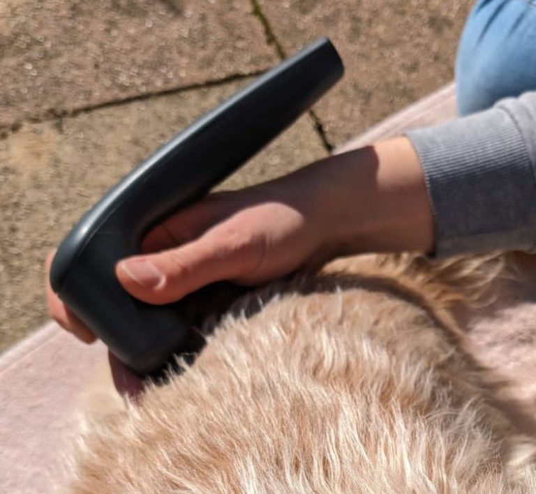 Lokale Vibrationstherapie mit NOVAFON bei einem Hund
